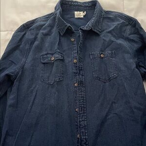 Casual Indigo Button-Down Shirt